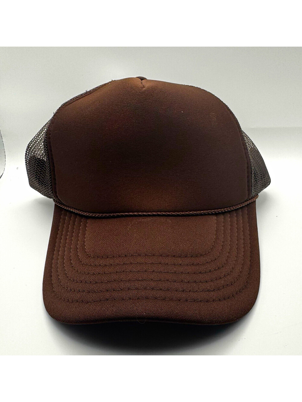 OTTO Brown Trucker Hat Mesh Back Adjustable Snapback Solid One Size